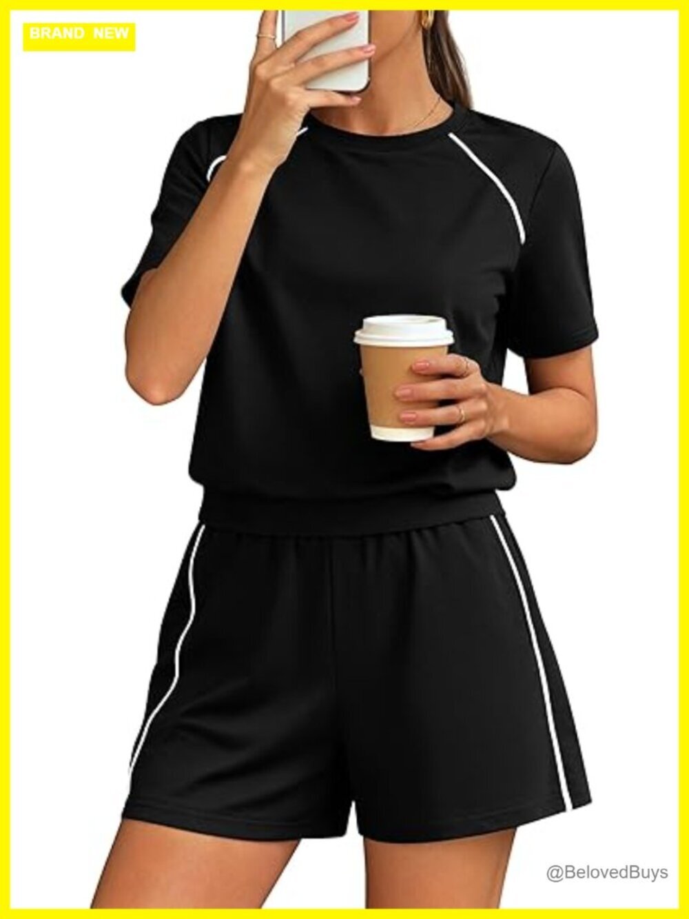 2 Piece Short Set - Matching Lounge Set for Summer Athleisure Travel